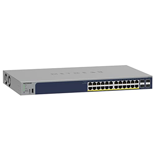 NETGEAR 52-Port PoE Gigabit Ethernet Smart Switch (GS752TPP) - Managed, Optional Insight Cloud Management, 48 x PoE+ @ 760W, 4 x 1G SFP, Desktop or Rackmount, and Limited Lifetime Protection