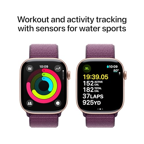 Apple Watch Series 10 [GPS + Cellular 42mm] with Jet Black Aluminium Case with Black Sport Band - S/M. Fitness Tracker, ECG App, Always-On Retina Display, Water Resistant