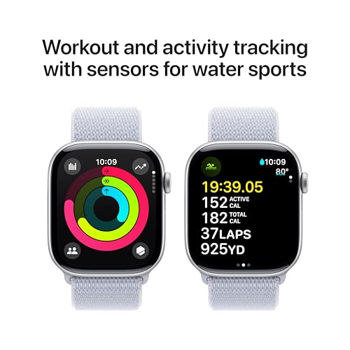 Apple Watch Series 10 [GPS + Cellular 42mm] with Jet Black Aluminium Case with Black Sport Band - S/M. Fitness Tracker, ECG App, Always-On Retina Display, Water Resistant