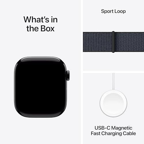 Apple Watch Series 10 [GPS + Cellular 42mm] with Jet Black Aluminium Case with Black Sport Band - S/M. Fitness Tracker, ECG App, Always-On Retina Display, Water Resistant