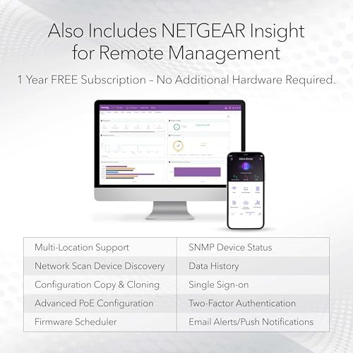 NETGEAR 52-Port PoE Gigabit Ethernet Smart Switch (GS752TPP) - Managed, Optional Insight Cloud Management, 48 x PoE+ @ 760W, 4 x 1G SFP, Desktop or Rackmount, and Limited Lifetime Protection