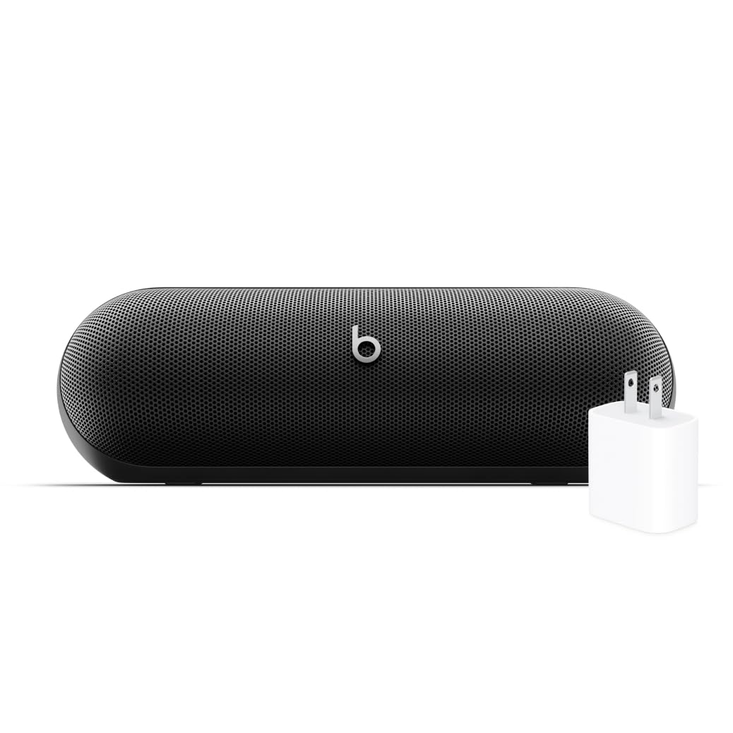 Beats Pill - Bluetooth Speaker and Portable Wireless Charger via USB-C - Up to 24 Hours Battery Life, IP67 Water Resistant, Apple & Android Compatible, Built-in Microphone – Matte Black