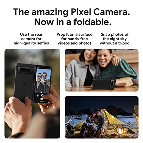 Google Pixel Fold - Unlocked Android 5G Smartphone with Telephoto Lens and Ultrawide Lens - Foldable Display - 24-Hour Battery - Obsidian - 256 GB