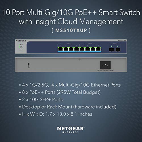 NETGEAR 52-Port PoE Gigabit Ethernet Smart Switch (GS752TPP) - Managed, Optional Insight Cloud Management, 48 x PoE+ @ 760W, 4 x 1G SFP, Desktop or Rackmount, and Limited Lifetime Protection