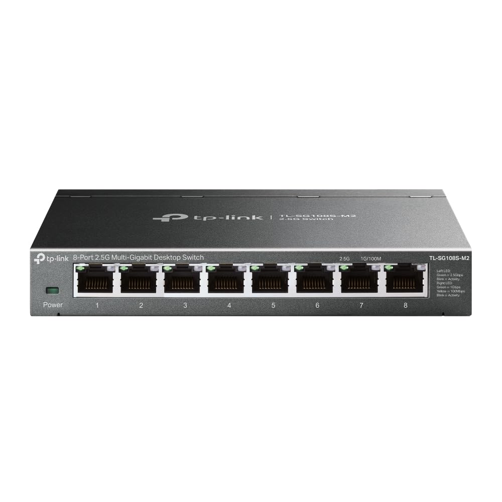 TP-Link TL-SX1008 | 8 Port 10G/Multi-Gig Unmanaged Ethernet Switch | Desktop/Rackmount | Plug & Play | Sturdy Metal Casing | Speed Auto-Negotiation