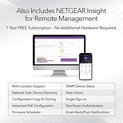 NETGEAR 52-Port PoE Gigabit Ethernet Smart Switch (GS752TPP) - Managed, Optional Insight Cloud Management, 48 x PoE+ @ 760W, 4 x 1G SFP, Desktop or Rackmount, and Limited Lifetime Protection