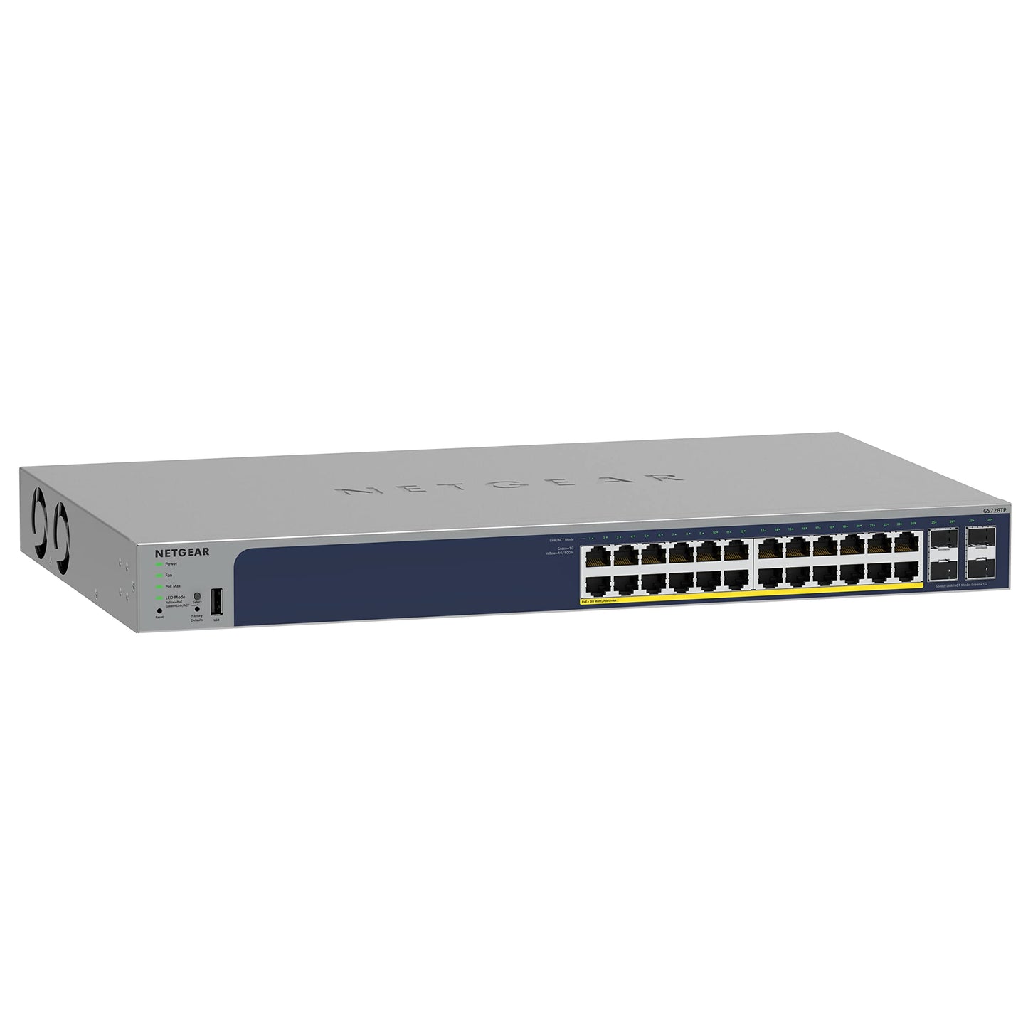 NETGEAR 52-Port PoE Gigabit Ethernet Smart Switch (GS752TPP) - Managed, Optional Insight Cloud Management, 48 x PoE+ @ 760W, 4 x 1G SFP, Desktop or Rackmount, and Limited Lifetime Protection