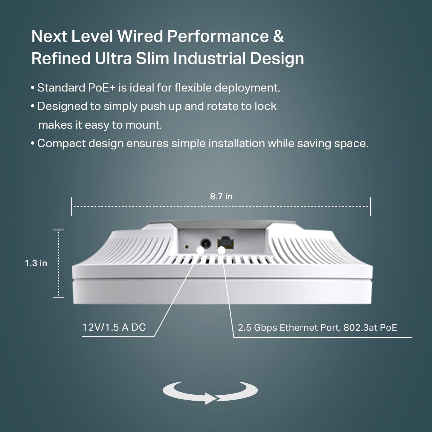 TP-Link EAP670 V2 Omada WiFi 6 Ultra- Slim AX5400 Wireless 2.5G Ceiling Mount Access Point Support Mesh, OFDMA, Seamless Roaming, HE160 & MU-MIMO SDN Integrated Cloud Access & Omada App PoE+