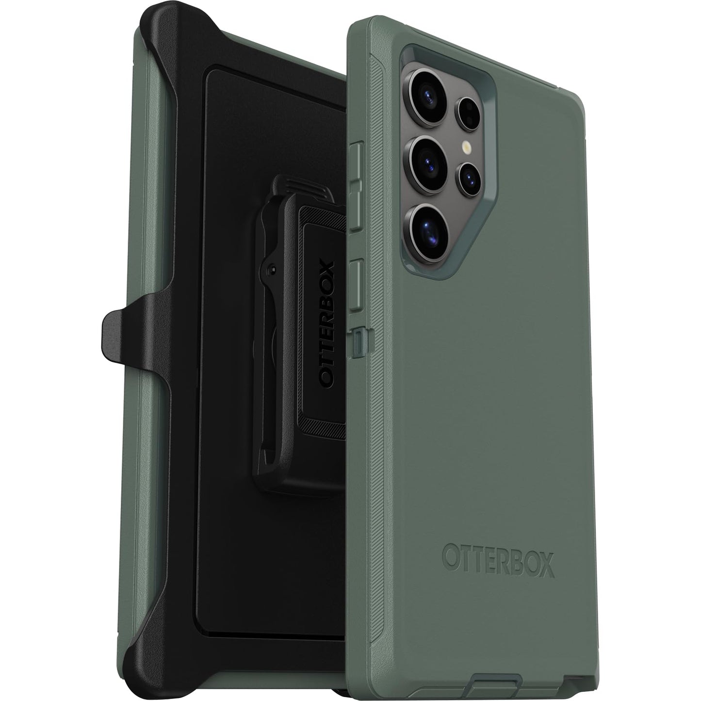 OtterBox Samsung Galaxy S24 Ultra Defender Series Case - FOREST RANGER (Green), rugged & durable, with port protection, includes holster clip kickstand