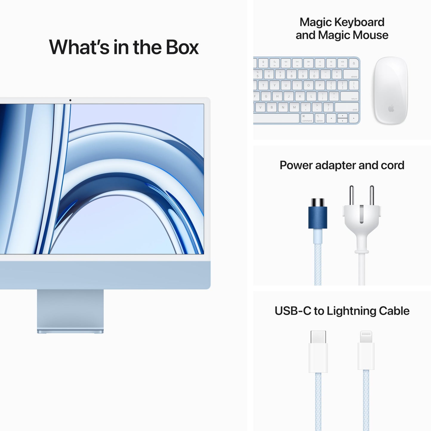 Apple 2023 iMac All-in-One Desktop Computer with M3 chip: 8-core CPU, 10-core GPU, 24-inch Retina Display, 8GB Unified Memory, 512GB SSD Storage, Matching Accessories. Works with iPhone/iPad; Silver