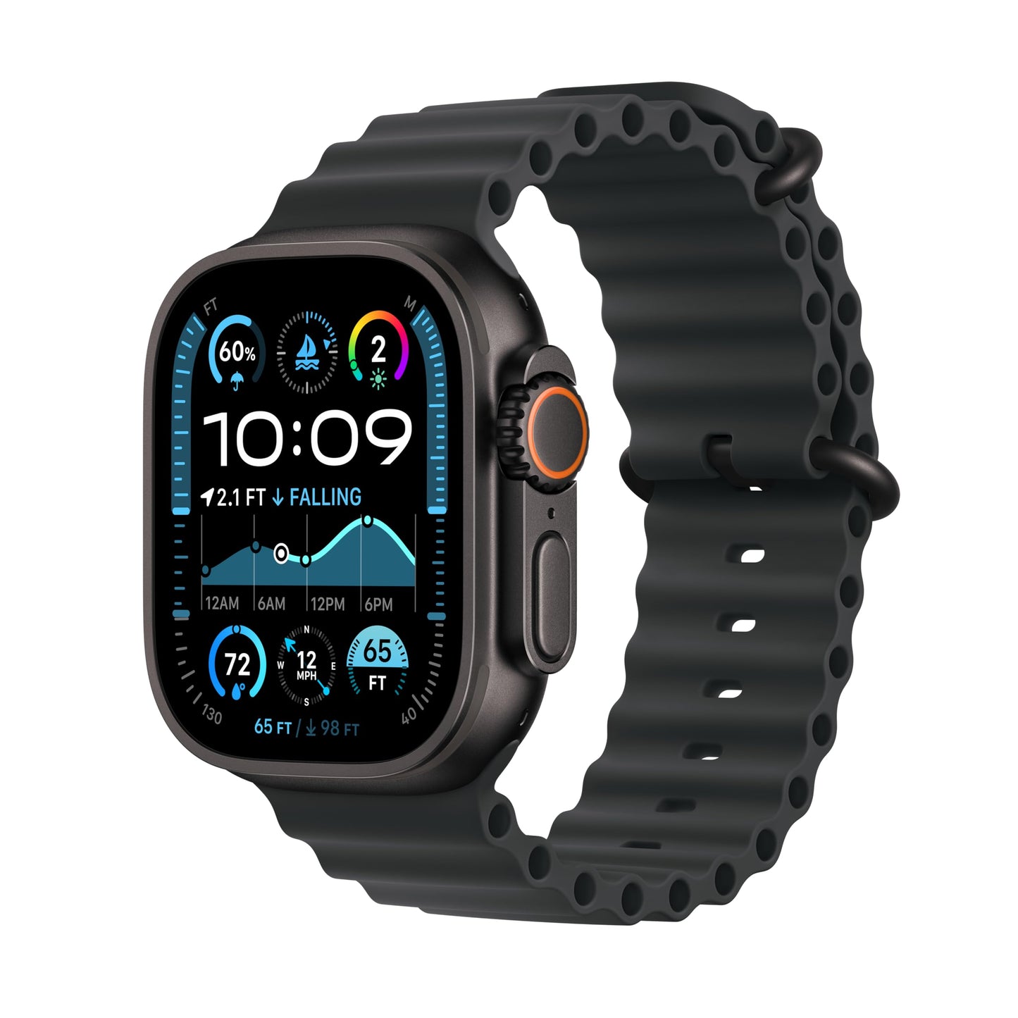 Apple Watch Ultra 2 [GPS + Cellular 49mm] Smartwatch, Sport Watch with Black Titanium Case with Dark Green Alpine Loop - M. Fitness Tracker, Precision GPS, Action Button, Carbon Neutral