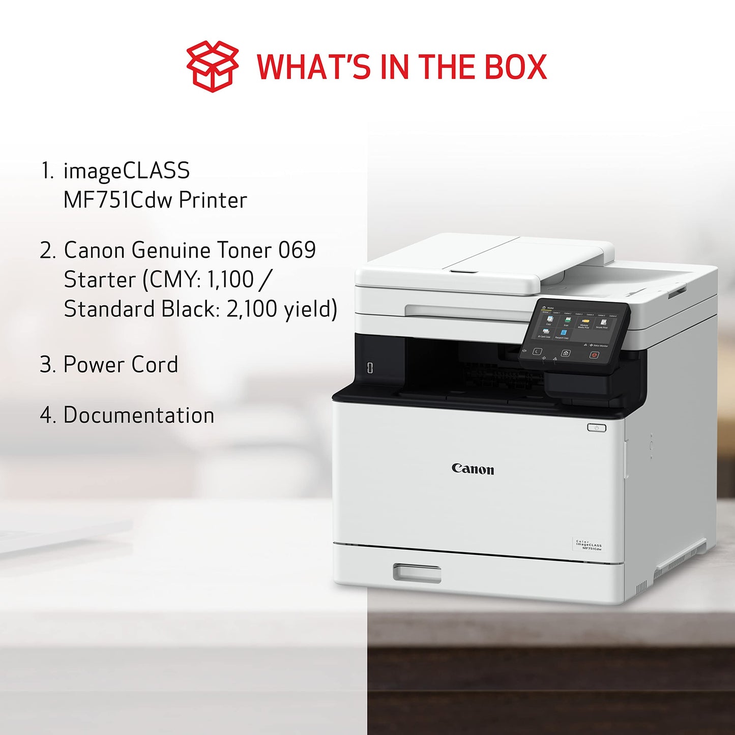 Canon Color imageCLASS MF751Cdw - Multifunction, Duplex, Wireless, Mobile-Ready Laser Printer with 3 Year Limited Warranty, White