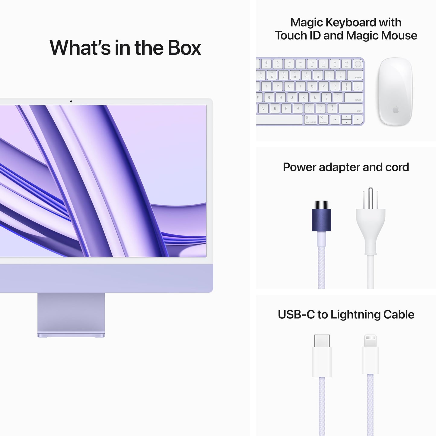 Apple 2023 iMac All-in-One Desktop Computer with M3 chip: 8-core CPU, 10-core GPU, 24-inch Retina Display, 8GB Unified Memory, 512GB SSD Storage, Matching Accessories. Works with iPhone/iPad; Silver