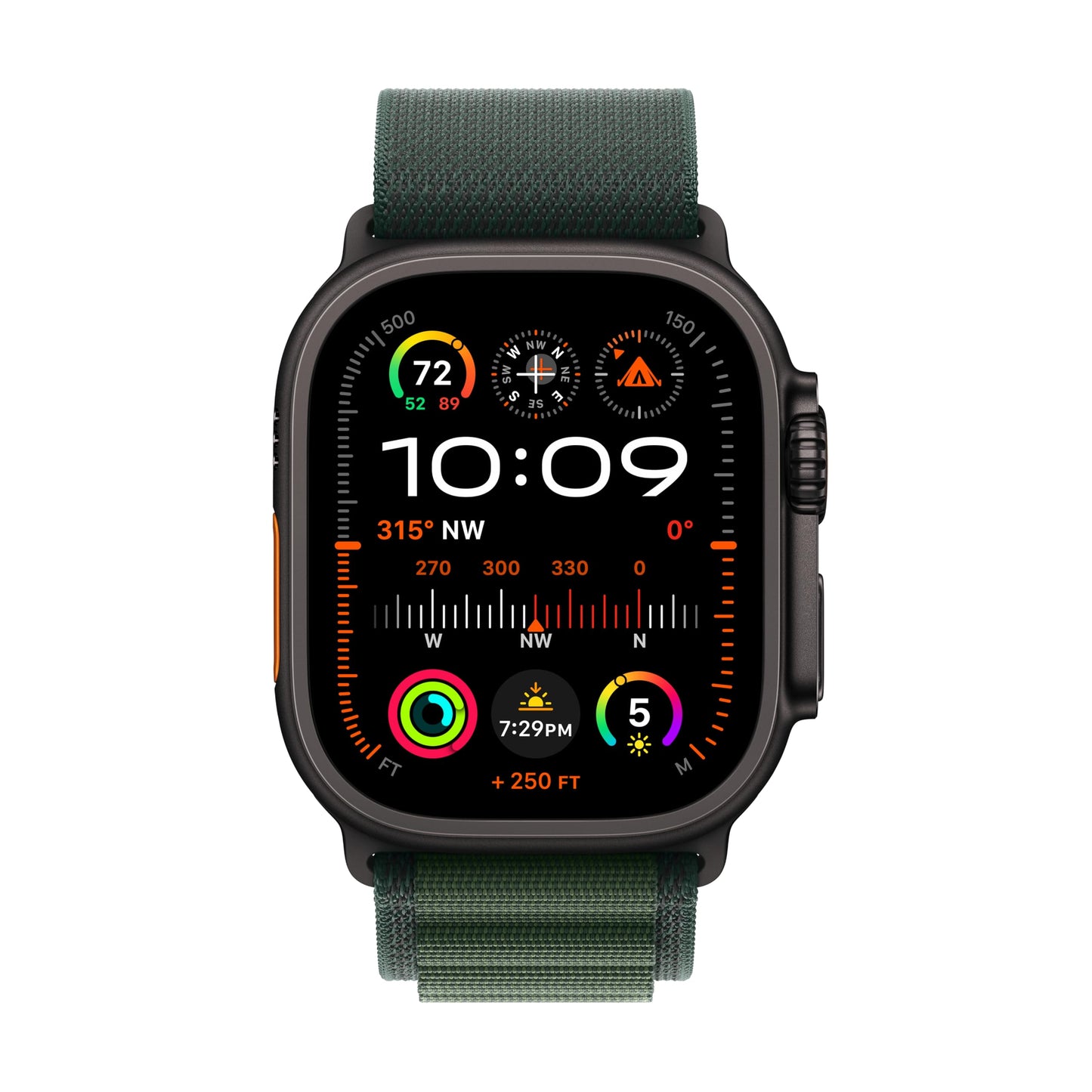 Apple Watch Ultra 2 [GPS + Cellular 49mm] Smartwatch, Sport Watch with Black Titanium Case with Dark Green Alpine Loop - M. Fitness Tracker, Precision GPS, Action Button, Carbon Neutral