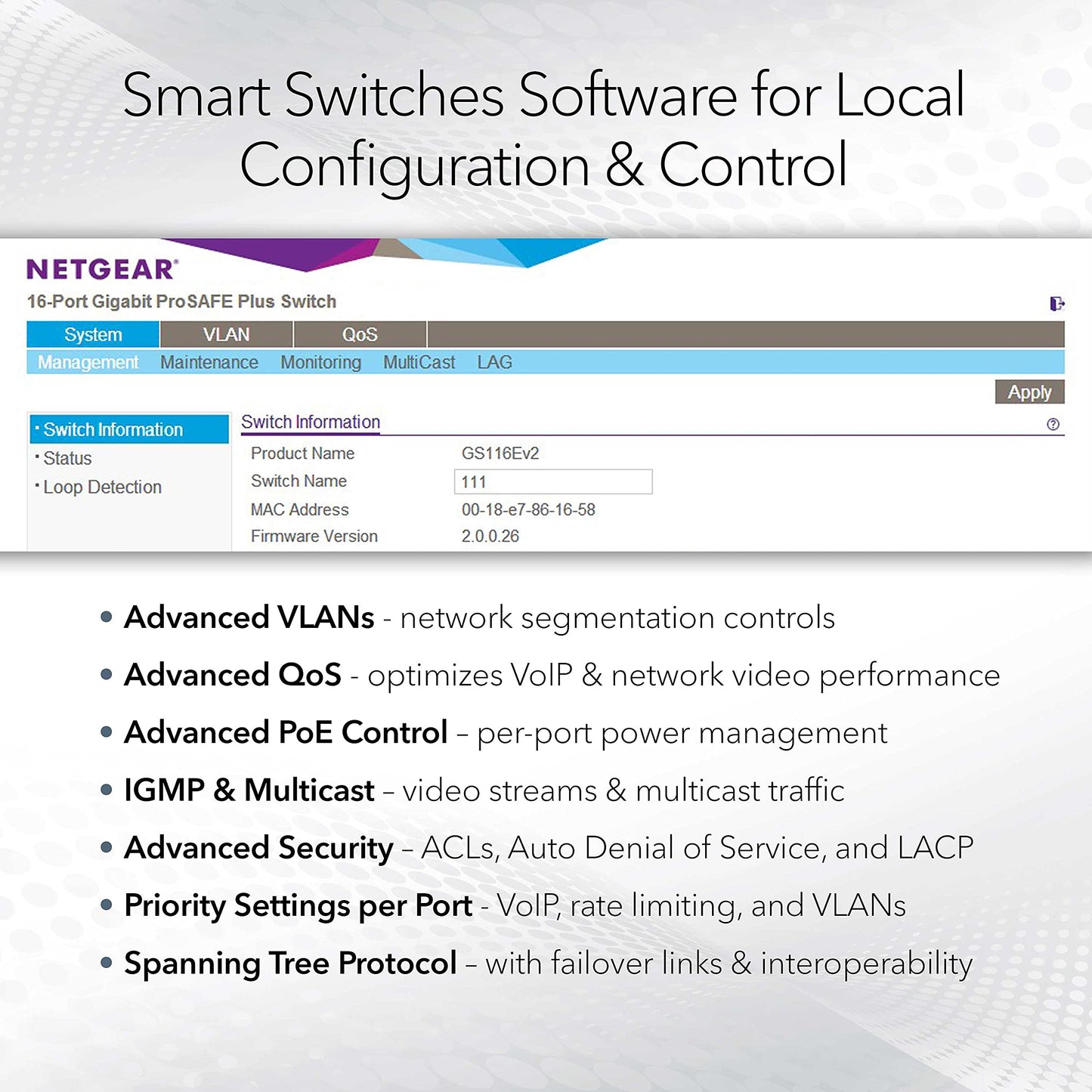 NETGEAR 52-Port PoE Gigabit Ethernet Smart Switch (GS752TPP) - Managed, Optional Insight Cloud Management, 48 x PoE+ @ 760W, 4 x 1G SFP, Desktop or Rackmount, and Limited Lifetime Protection