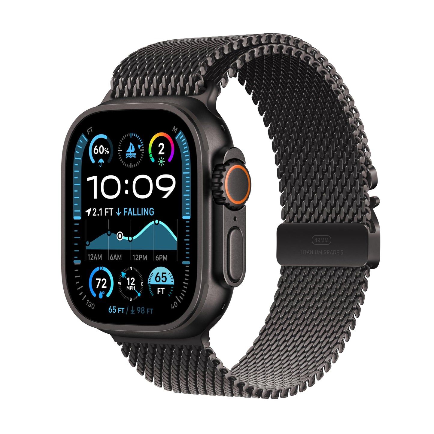 Apple Watch Ultra 2 [GPS + Cellular 49mm] Smartwatch, Sport Watch with Black Titanium Case with Dark Green Alpine Loop - M. Fitness Tracker, Precision GPS, Action Button, Carbon Neutral