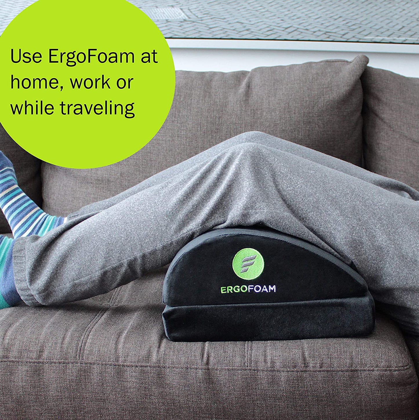 ErgoFoam Adjustable Desk Foot Rest - Orthopedic Teardrop Design