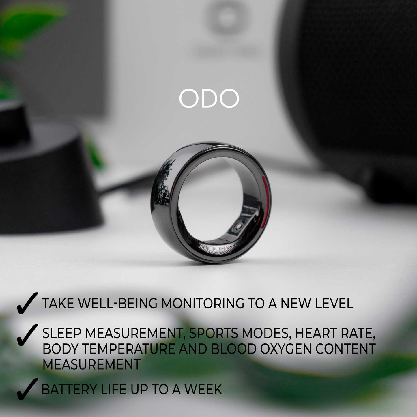 Odo Smart Ring 3, Black