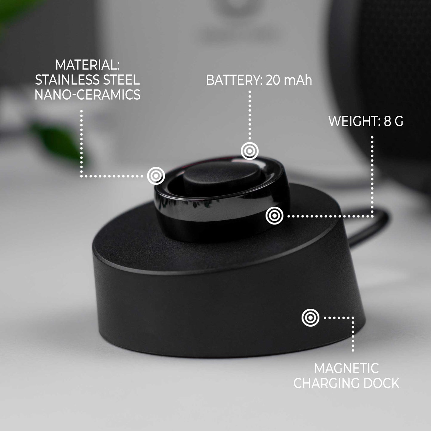 Odo Smart Ring 3, Black