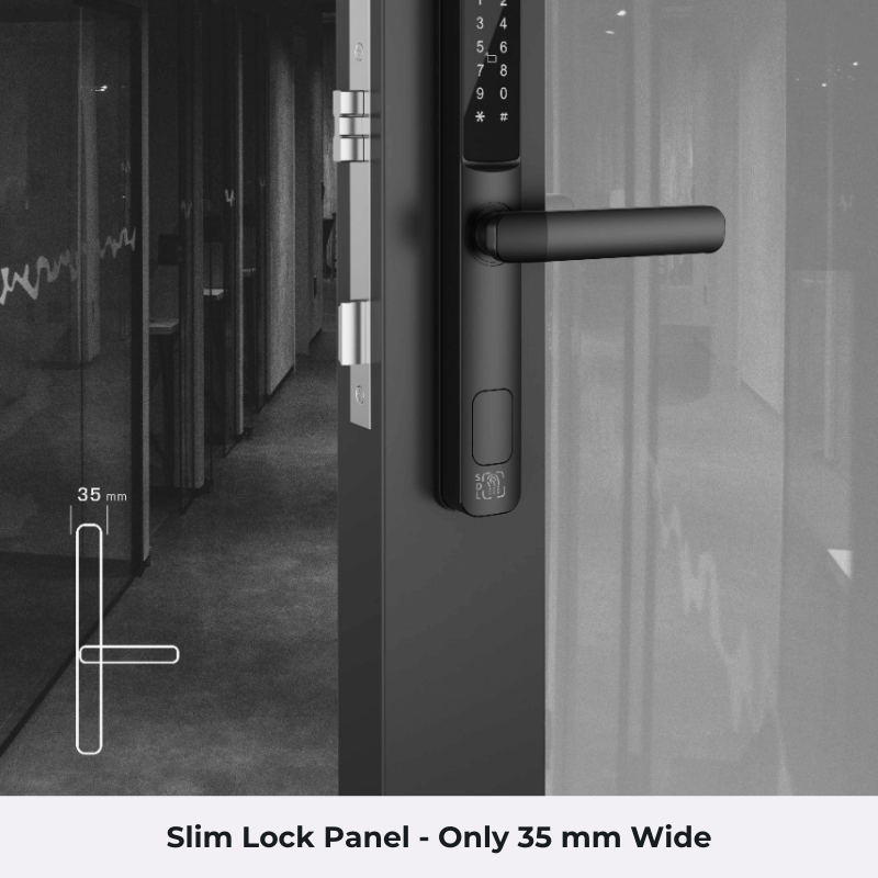 Super Slim - Fingerprint and Keyless Entry Smart Mortise Lock [35mm wide] (SDL-SS1)